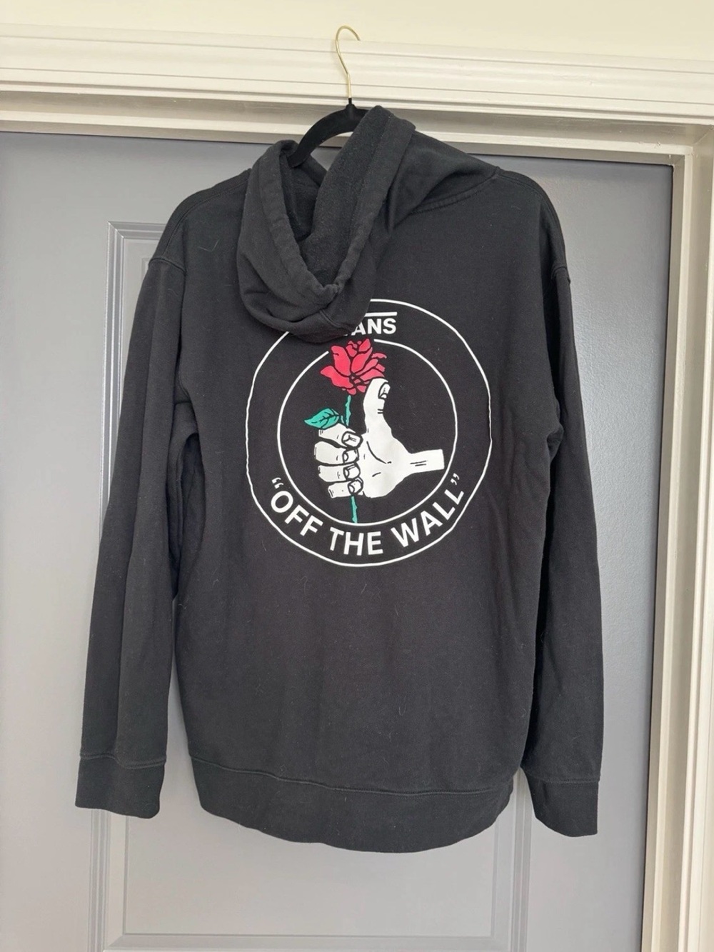 Vans Black "Off The Wall" Rose Graphic Hoodie
